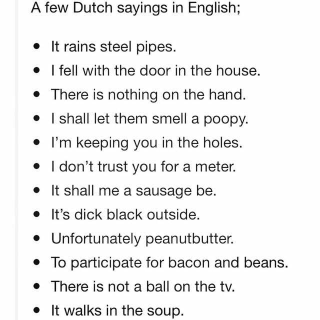 Gieren: Nederlandse spreekwoorden vertaald in het Engels