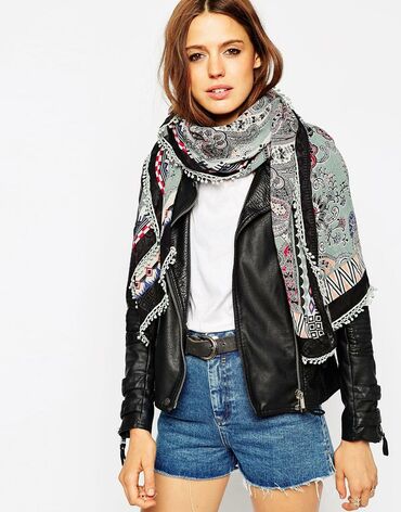 ASOS Oversized Scarf In Paisley With Crochet Trim