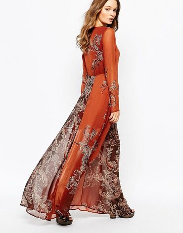Glamorous Tall Paisley Print Maxi Dress With Lace Up Front