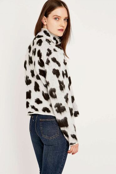 Cheap Monday Smudgy Leopard Funnel Jumper 