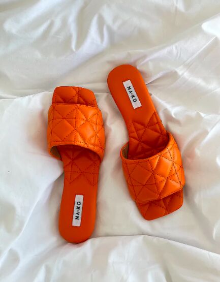 slippers dames, oranje slippers