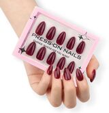 Press on nails Amandelvorm Wijnrood 