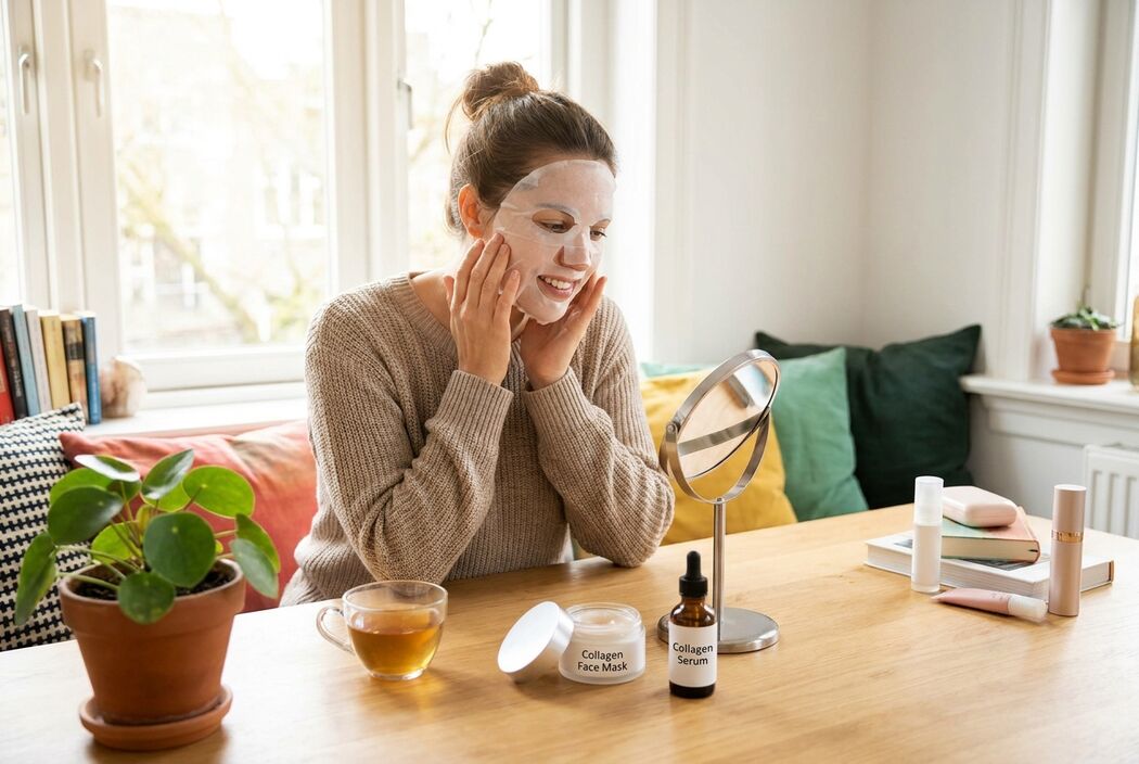 Het verschil tussen een collageenmasker en een collageen serum